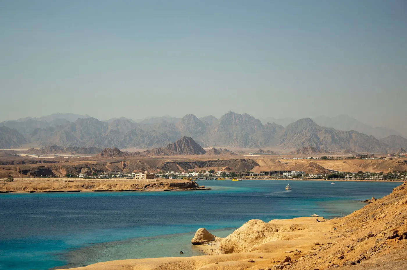 The Red Sea coast with the Sinai mountains behind